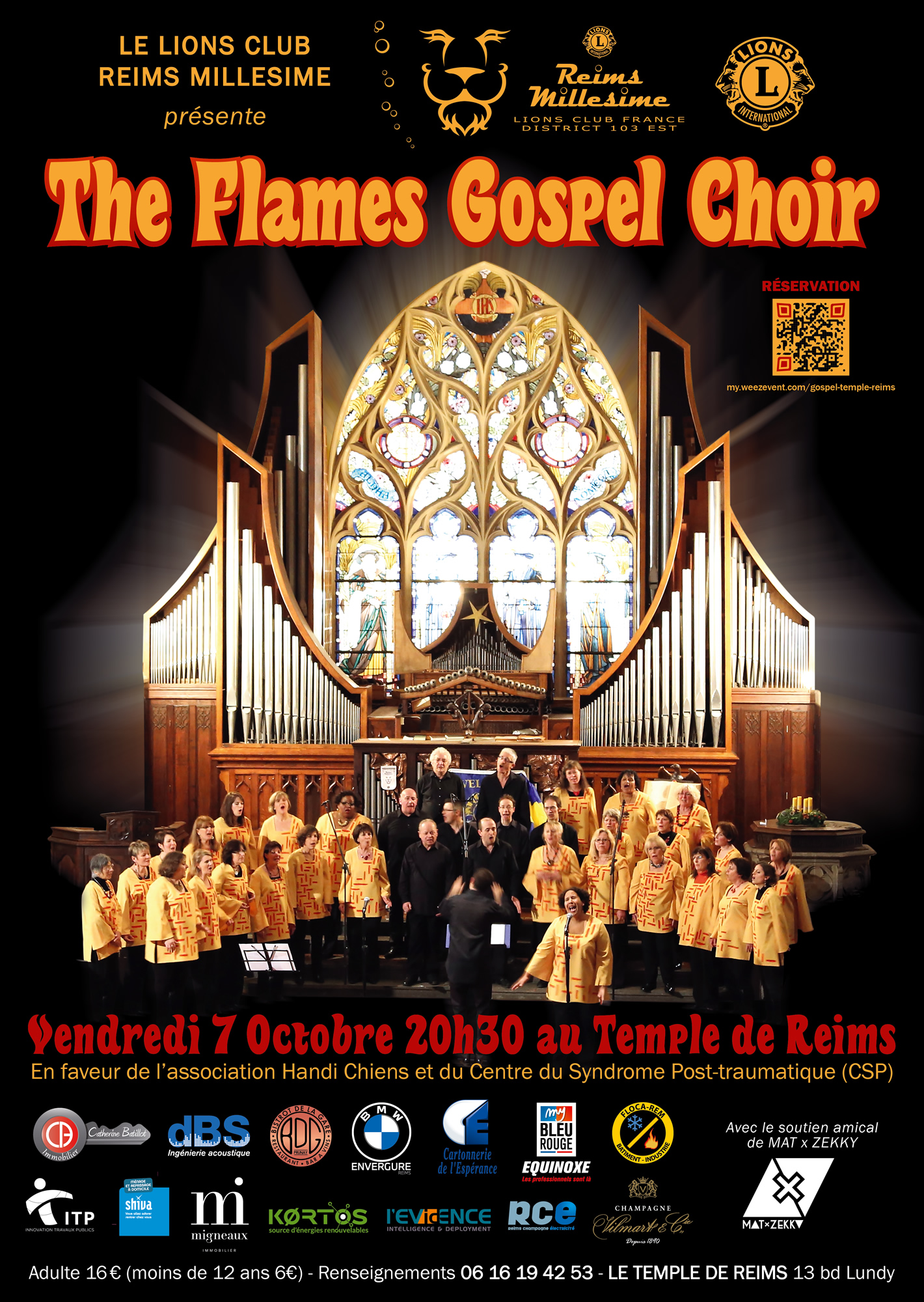 Concert Gospel le 07.10.2022 à 20h30 au Temple de Reims par THE FLAMES GOSPEL CHOIR